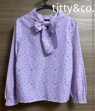 titty&co. 퍼플 세일러 보타이 블라우스
