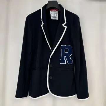 Russeluno 네이비 블레이저 R 자수 러셀