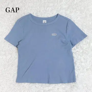 갭 빅 사이즈 GAP 아치 로고 자수 반팔 리브 니트 탑 티셔츠