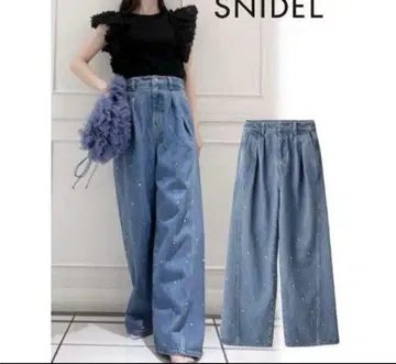 SNIDEL 스나이델 큐빅 데님 빵