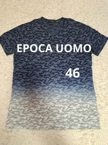 EPOCA UOMO 카모 패턴 V넥 티셔츠 그라데이션 사이즈 46