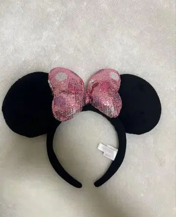 디즈니 Disney 미니 머리띠 핑크 스팽글