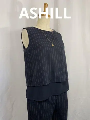 ASHILL 네이비 스트라이프 탱크탑 팬츠 셋업
