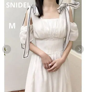 SNIDEL 사이즈 1 리본 숄더 허리 리브 원피스