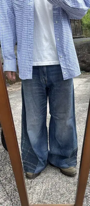 플레어 데님 라이트 블루