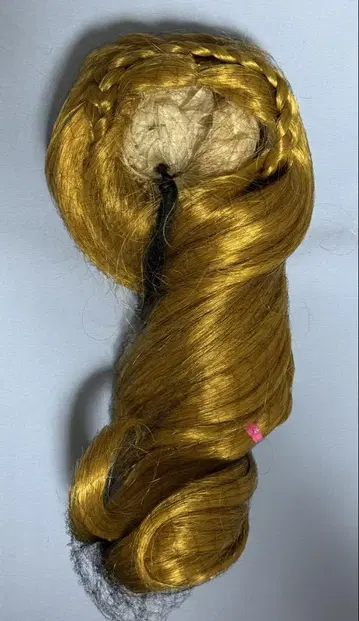 골드 컬러 뜨개질 롱 헤어 부품 인형 가발 1/3 60cm
