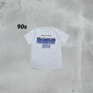 90s 디트로이트 미시건 아트 디자인 티셔츠 빈티지 L 사이즈