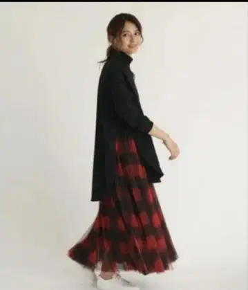 SCOT CLUB 블록 체크 샤샤 스커트