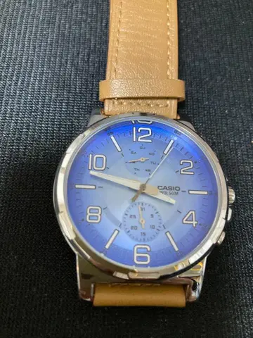 CASIO 크로노그래프 손목시계 파란색 새상품급