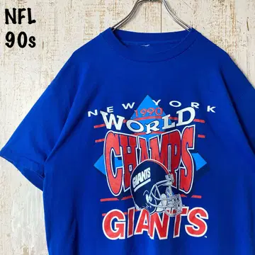 90s 빈티지 NFL 자이언츠 미식축구 티셔츠 블루 미국 빈티지 의류