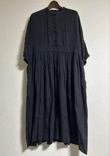 늑대와 올빼미 늑대와 길가 풀을 뜯는 탄탄 린넨 반팔 원피스