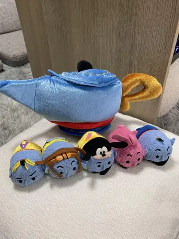 디즈니 스토어 알라딘 지니 봉제 인형 쯔무쯔무 S 마법의 램프 세트