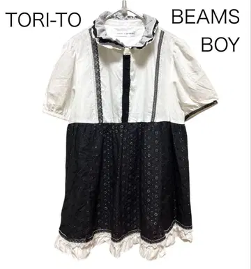 토리토 TORITO 빔즈 보이 반팔 레이스 컷 티셔츠 화이트