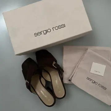 sergio rossi 브라운 샌들 수납 가방 포함