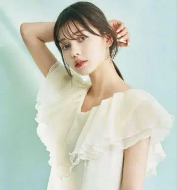 COCODEAL 오간자 프릴 칼라 니트