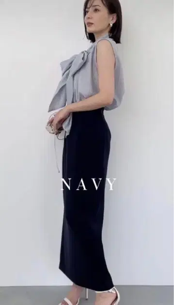 anuans 더블 새틴 타이트 스커트