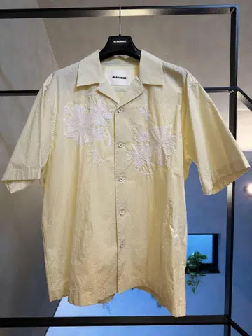 JIL SANDER 질 샌더 코튼 포플린 셔츠 자수 장식 48