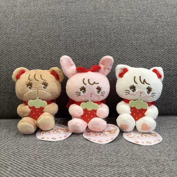 mikko 딸기 마스코트 봉제 인형 3종 세트