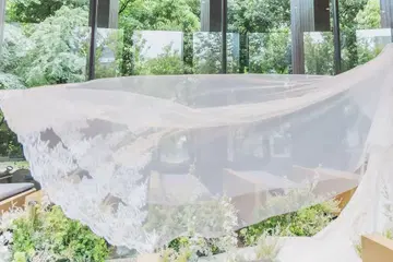 화이트 레이스 웨딩 베일