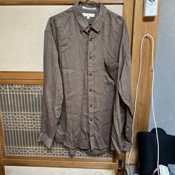 JOSEPH ABBOUD 브라운 레이온 셔츠 L 사이즈