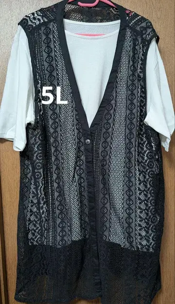 빅 사이즈 새상품 5L 시스루 베스트 앙상블