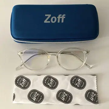 Zoff 클리어 프레임 안경 케이스 포함