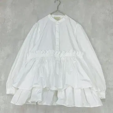 유나이티드 애로우즈 블라우스 긴팔 프릴 레이어드 볼륨