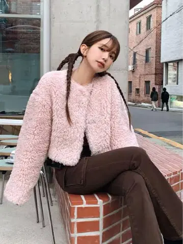 SNIDEL Sustainable 숏 보아 코트 PNK