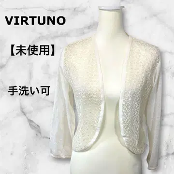 미사용 택 포함 VIRTUNO 레이스 7부 소매 볼레로 손세탁 가능