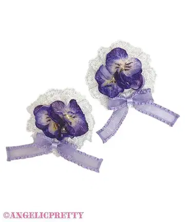 Lacy Pansy 클립 Set 라벤더