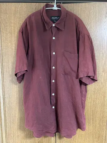 Eddie Bauer 버건디 린넨 셔츠