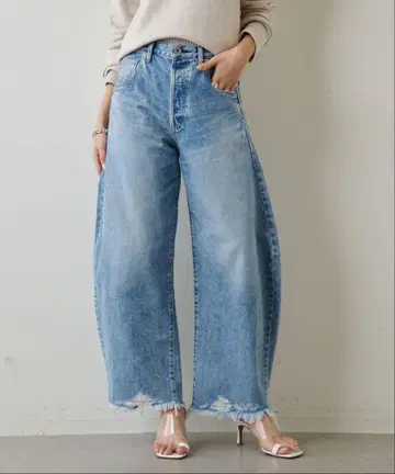 whim gazette 라인 커브 데님 팬츠 36