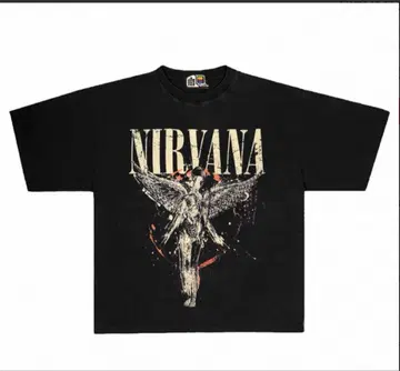 NIRVANA 오버 사이즈 티셔츠 블랙