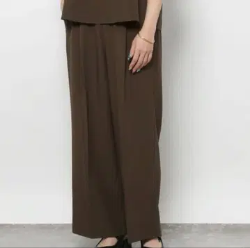 eiis 린넨 라이크 턱 와이드 팬츠