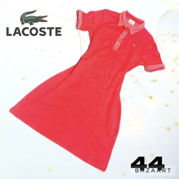 LACOSTE 라코스테 폴로 셔츠 원피스 롱 기장 핑크 스트라이프 ML