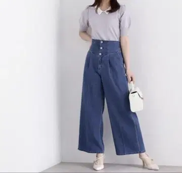 프로포션 바디 드레싱 코르셋 마크 데님 와이드 팬츠