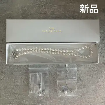 YUKIKO HANAI 일본제 펄 목걸이 싱글 볼 목걸이 귀찌
