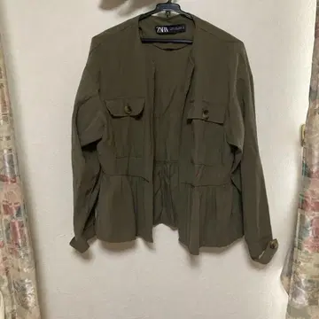 자라 노카라 자켓 올리브