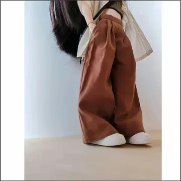 네오 브라이스용 브라운 와이드 팬츠