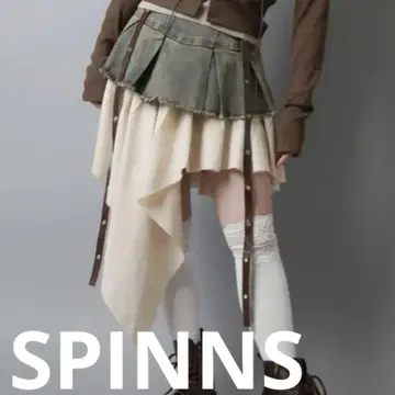 SPINNS 데님 미들 스커트 / 이너 팬츠 포함