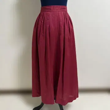플레어 롱 스커트 버건디