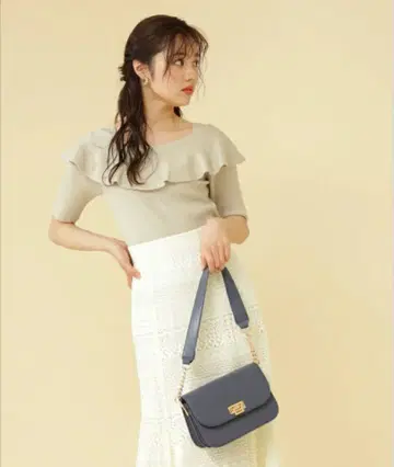 PROPORTION BODY DRESSING 케이프 칼라 리브 니트