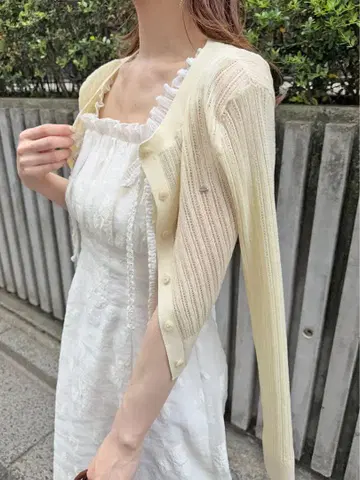 택 포함 SNIDEL 시어 가디건