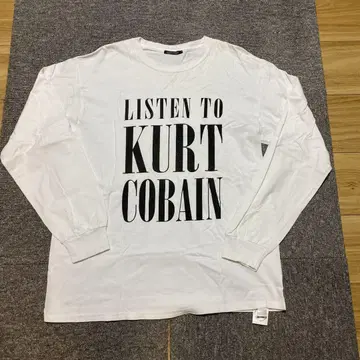 KURT COBAIN 프린트 긴팔 티셔츠 M 화이트 산겐자야 US