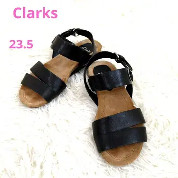 Clarks 클락스 샌들 가죽 5구 조정 23.5cm 블랙