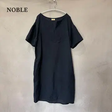 NOBLE 노블 린넨 반팔 셔츠 원피스 롱 블라우스 일본제