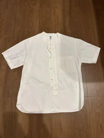 MHL. 반팔 셔츠 L 화이트 밴드 카라 셔츠