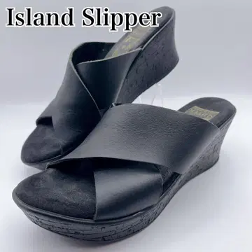 Island Slipper 아일랜드 슬리퍼 크로스 웨지 샌들 블랙 8