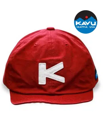 KAVU 보르도 레드 캡 K 자수 장식