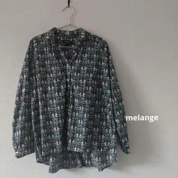 멜란지 새 패턴 긴팔 셔츠